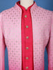 Pink Ombre Sequin Embroidered Jacquard Sherwani Suit - Diadem