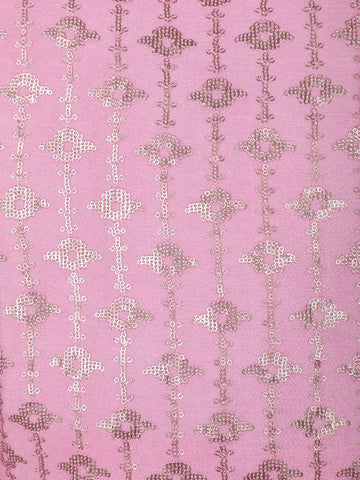 Pink Ombre Sequin Embroidered Jacquard Sherwani Suit - Diadem