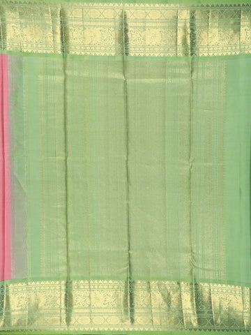 Pink Peacock Woven Pure Kanchipuram Silk Saree - Diadem