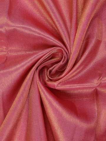 Pink Plain Woven Pure Tissue Silk Saree With Zari Border - Diadem