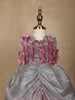 Pink Ruffle Design Giltter Party Gown for Girls - Diadem