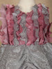 Pink Ruffle Design Giltter Party Gown for Girls - Diadem