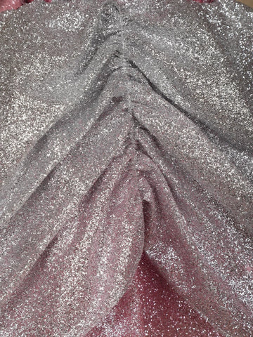 Pink Ruffle Design Giltter Party Gown for Girls - Diadem