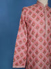 Pink Sequins And Floral Embroidery Cotton Kurta Set With Pant - Diadem