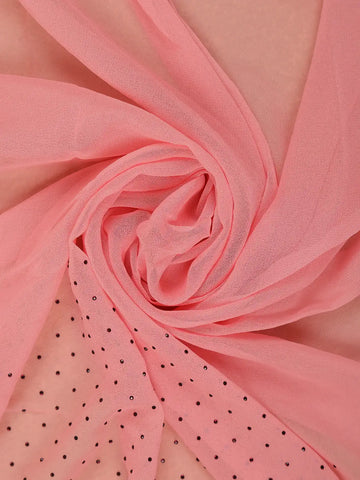 Pink Sequins Design Satin Saree - Diadem