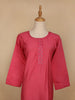 Pink Solid Design Cotton Kurti - Diadem
