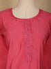 Pink Solid Design Cotton Kurti - Diadem