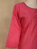 Pink Solid Design Cotton Kurti - Diadem