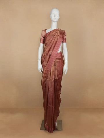 Pink Stripes Designed Organza Designer Saree - Diadem