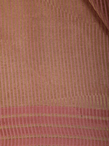 Pink Stripes Designed Organza Designer Saree - Diadem