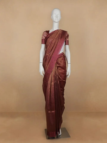 Pink Stripes Designed Organza Designer Saree - Diadem