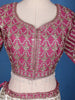 Pink and White Floral Embroidery Bridal Net Lehenga - Diadem