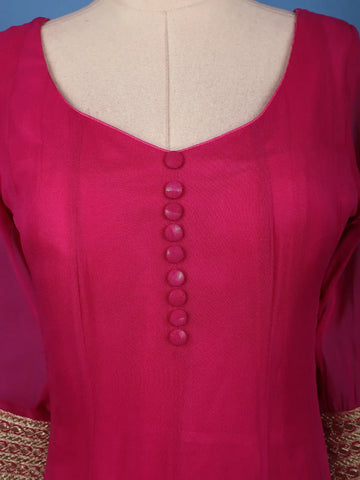 Pink panel Designed Anarkali Georgette Gown - Diadem