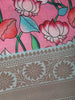 Pink with Multicolor Floral Print Tissue Silk Saree - Diadem