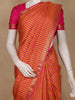 Pink and Yellow Checks Woven Pure Kanchipuram Silk Saree