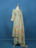 Pista Green Floral Design Organza Salwar Suit - Diadem