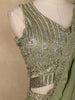 Pista Green Floral Embroidered Design Sheer Lehenga