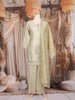 Pista Green Sequins Embroidered Design Crushed Material Palazzo Suit with Dupatta