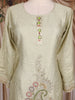 Pista Green Sequins Embroidered Design Crushed Material Palazzo Suit with Dupatta
