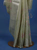 Pista Green Floral Printed Tissue Organza Saree - Diadem