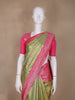 Pista Green Floral Woven Motifs Pure Kanchipuram Tissue Silk Saree - Diadem