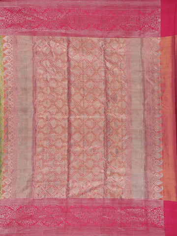 Pista Green Floral Woven Motifs Pure Kanchipuram Tissue Silk Saree - Diadem