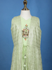 Pista Green Sequins Embroidery Net Gown - Diadem
