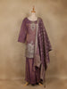 Plum Purple Dots Designed Banarasi Silk Palazzo Salwar Suit - Diadem