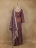 Plum Purple Dots Designed Banarasi Silk Palazzo Salwar Suit - Diadem