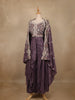 Plum Purple Floral Embroidered Silk Skirt Top - Diadem