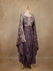 Plum Purple Floral Embroidered Silk Skirt Top - Diadem
