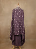 Plum Purple Floral Embroidered Silk Skirt Top - Diadem