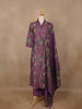 Plum Purple Floral Printed Cotton Salwar Suit - Diadem