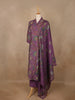 Plum Purple Floral Printed Cotton Salwar Suit - Diadem