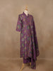 Plum Purple Floral Printed Cotton Salwar Suit - Diadem