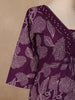 Plum Purple Floral Printed Cotton Salwar Suit - Diadem