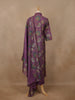 Plum Purple Floral Printed Cotton Salwar Suit - Diadem