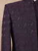 Plum Purple Geometric Design Jacquard Sherwani Suit