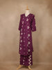 Plum Purple Ikat Printed Cotton Salwar Suit - Diadem
