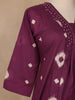 Plum Purple Ikat Printed Cotton Salwar Suit - Diadem