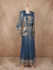 Powder Blue Floral Designed Tissue Organza Palazzo Suit - Diadem