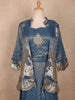 Powder Blue Floral Designed Tissue Organza Palazzo Suit - Diadem