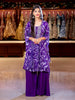 Purple Abstract Printed Kaftan-style Crepe Salwar Suit - Diadem