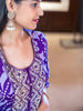 Purple Abstract Printed Kaftan-style Crepe Salwar Suit - Diadem
