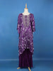 Purple Abstract Printed Kaftan-style Crepe Salwar Suit - Diadem
