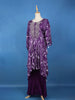 Purple Abstract Printed Kaftan-style Crepe Salwar Suit - Diadem