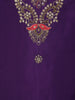 Dark Purple Floral Embroidered Silk Salwar Suit With Dupatta - Diadem