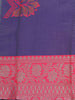 Purple Floral Butta Woven Art Silk Saree With Contrast Pink Zari Border