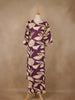 Purple Floral Design Printed Satin Salwar Suit - Diadem