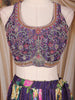 Purple Floral Design Silk Blend Lehenga Set with Dupatta